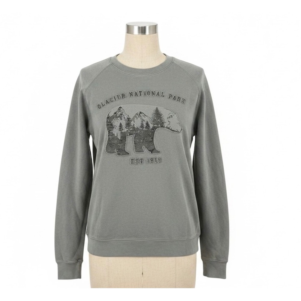 Valani Glacier National Park‎ Bear Graphic Sweatshirt Gray XL
